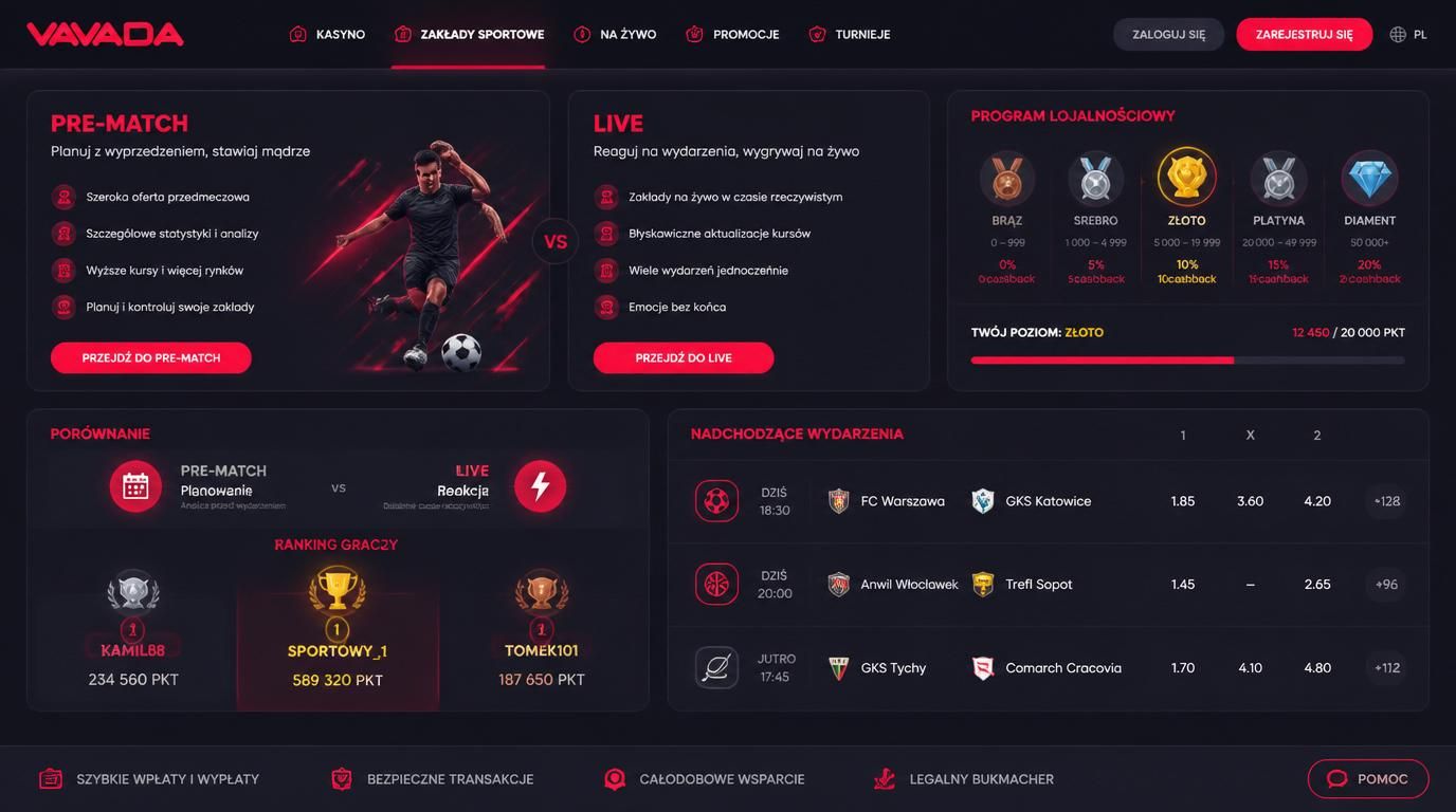 Porównanie zakładów Pre-Match vs Live z cechami obu stylów.