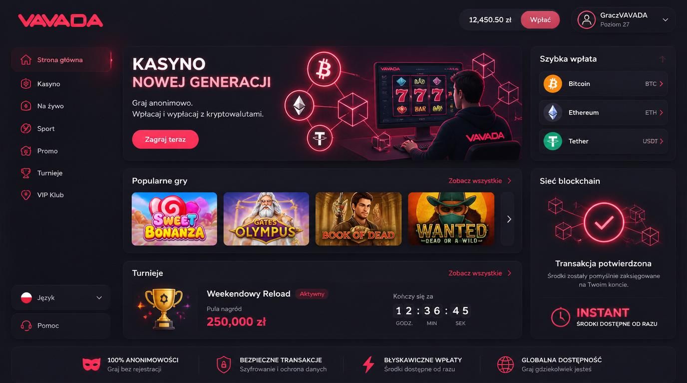 ikony kryptowalut i blockchain na ekranie kasyna